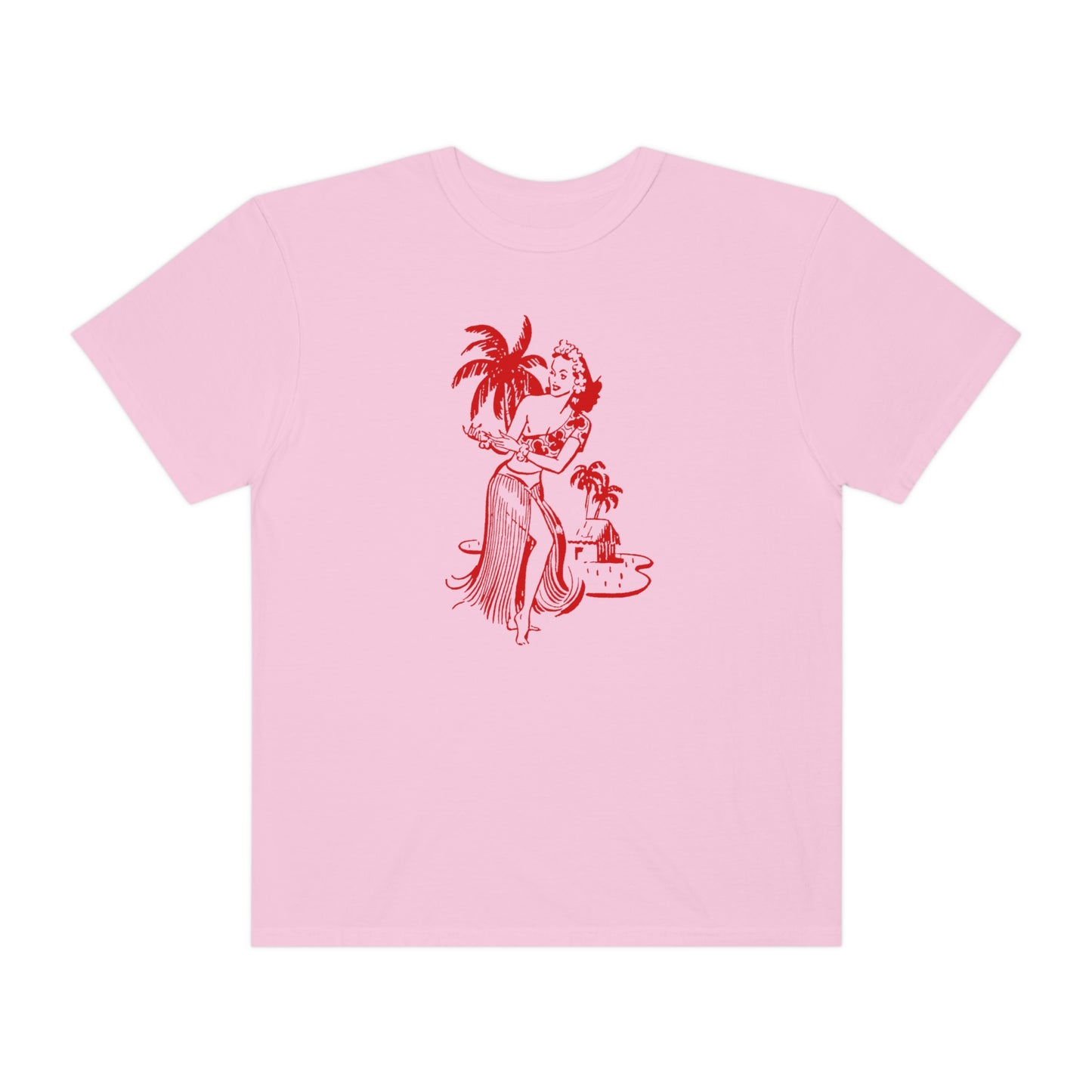 Red Hula Girl Comfort Colors T-Shirt