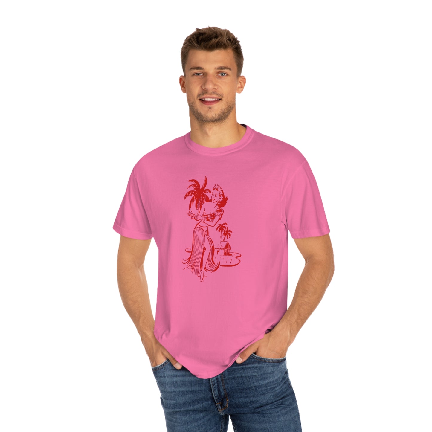 Red Hula Girl Comfort Colors T-Shirt