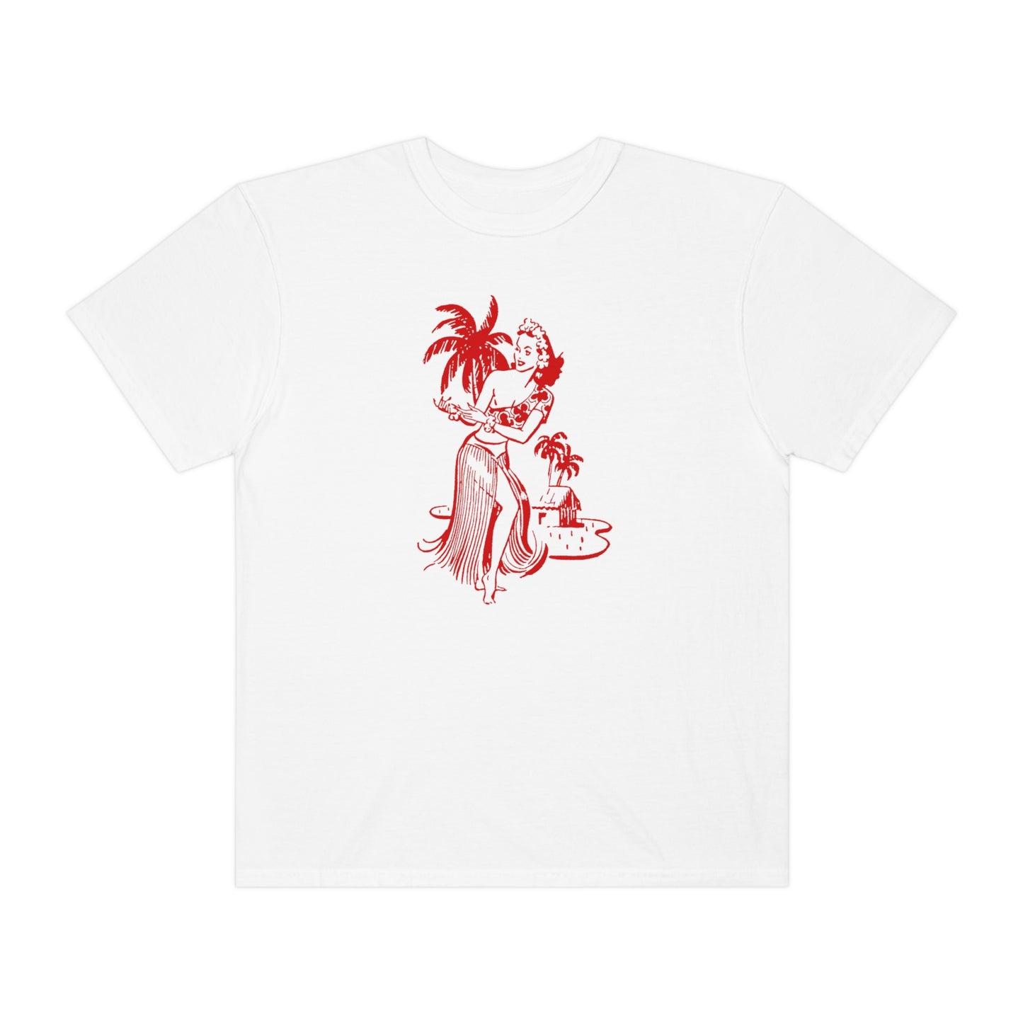 Red Hula Girl Comfort Colors T-Shirt