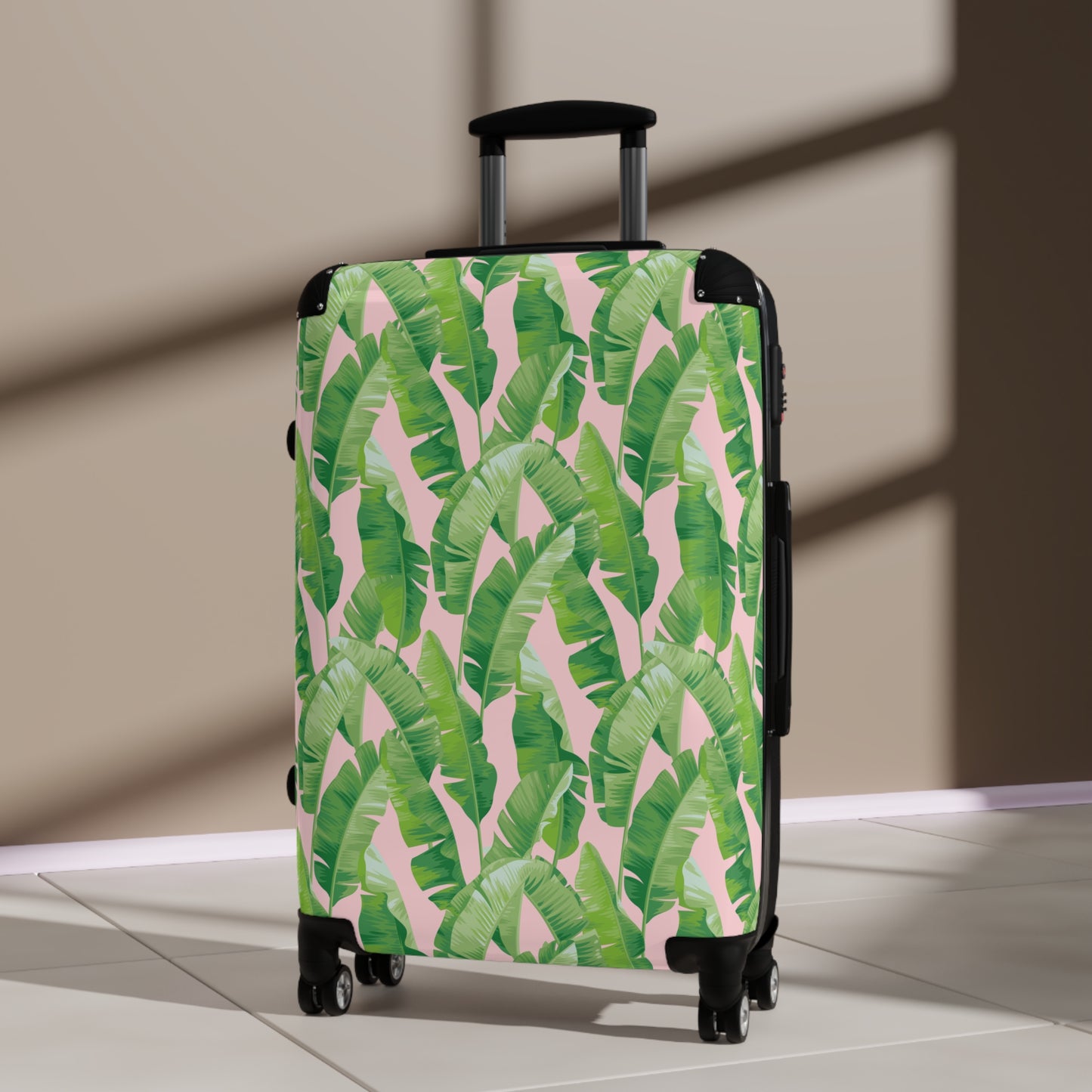 Banana Leaf on Light Pink Suitcases
