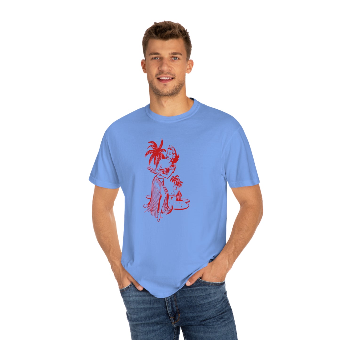 Red Hula Girl Comfort Colors T-Shirt