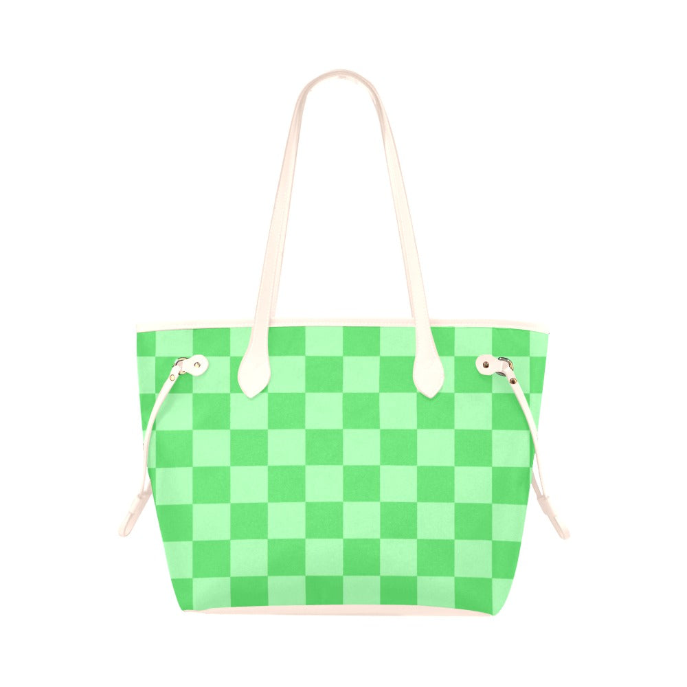 Lime Check Tote Bag