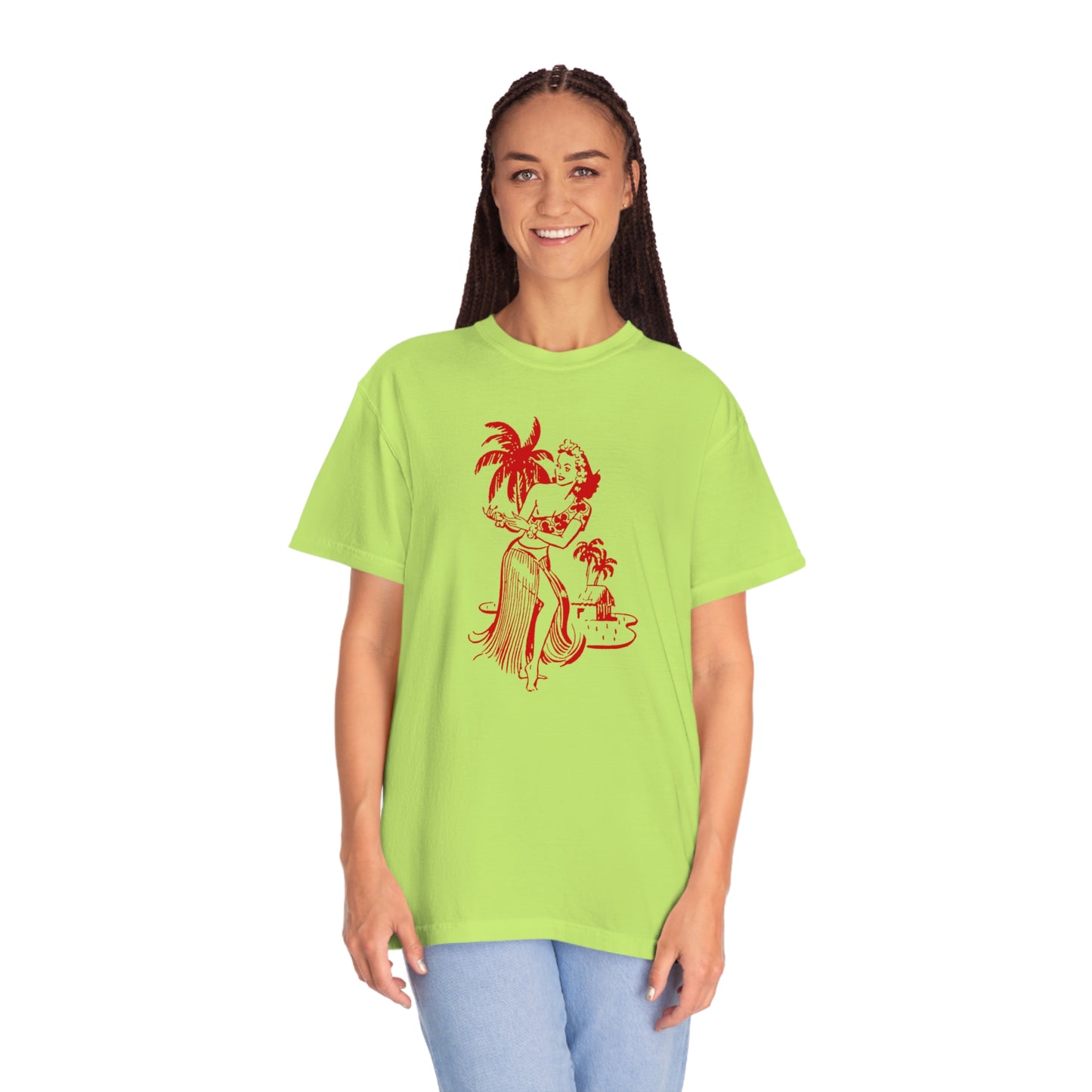 Red Hula Girl Comfort Colors T-Shirt