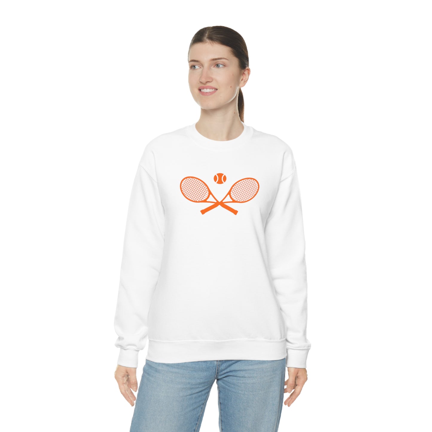 Preppy Orange Tennis Sweatshirt