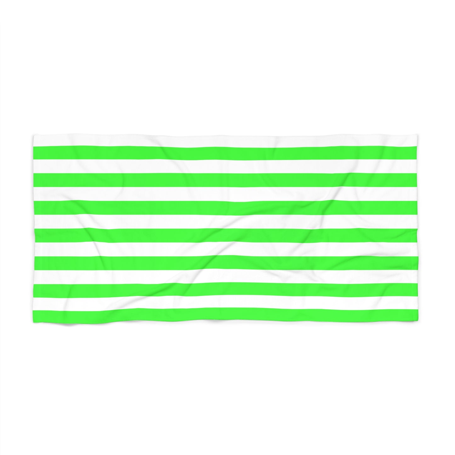 Lime Green and White Striped Beach Towel