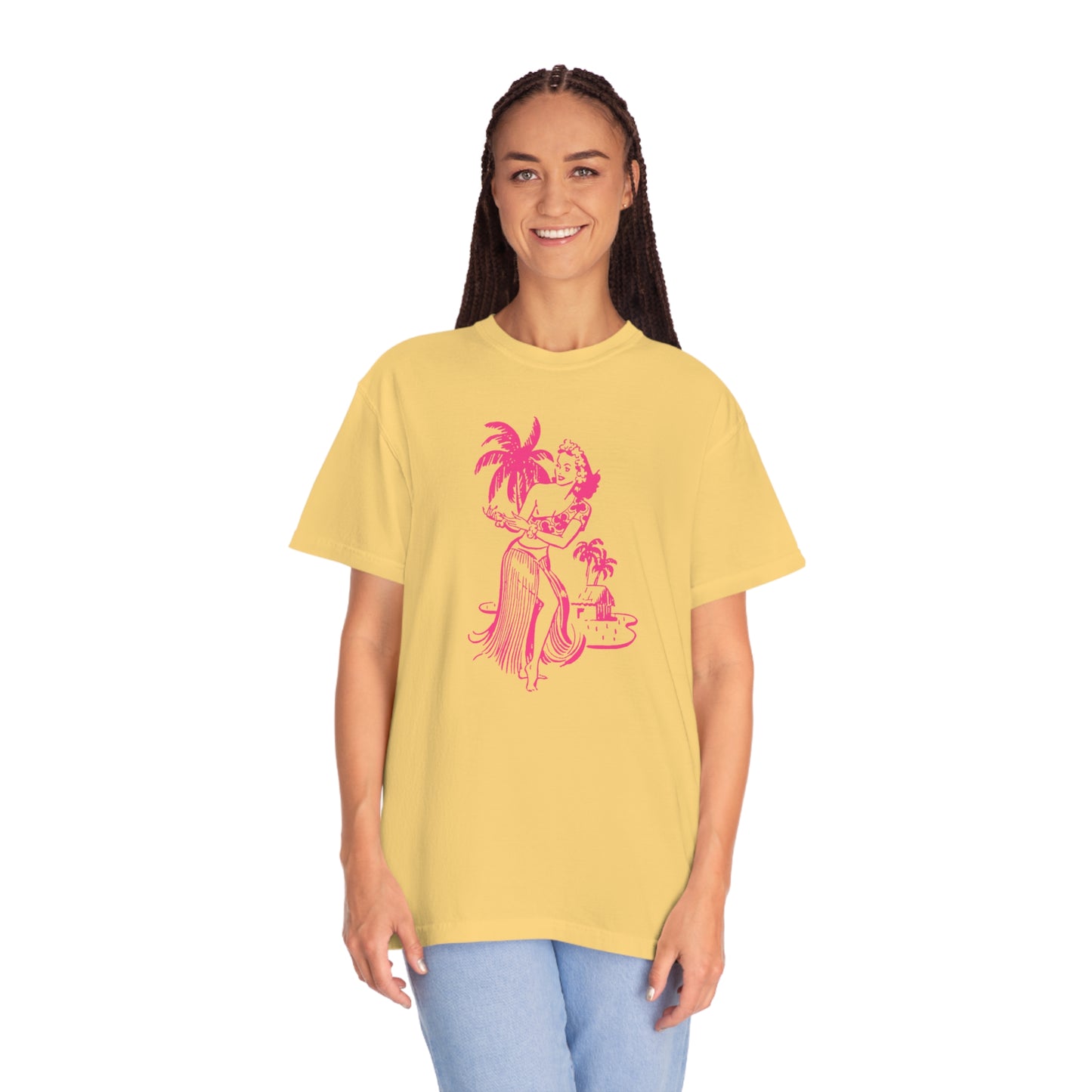 Pink Hula Girl Comfort Colors T-Shirt