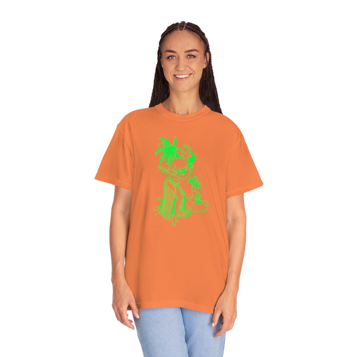 Green Hula Girl Comfort Colors T-Shirt