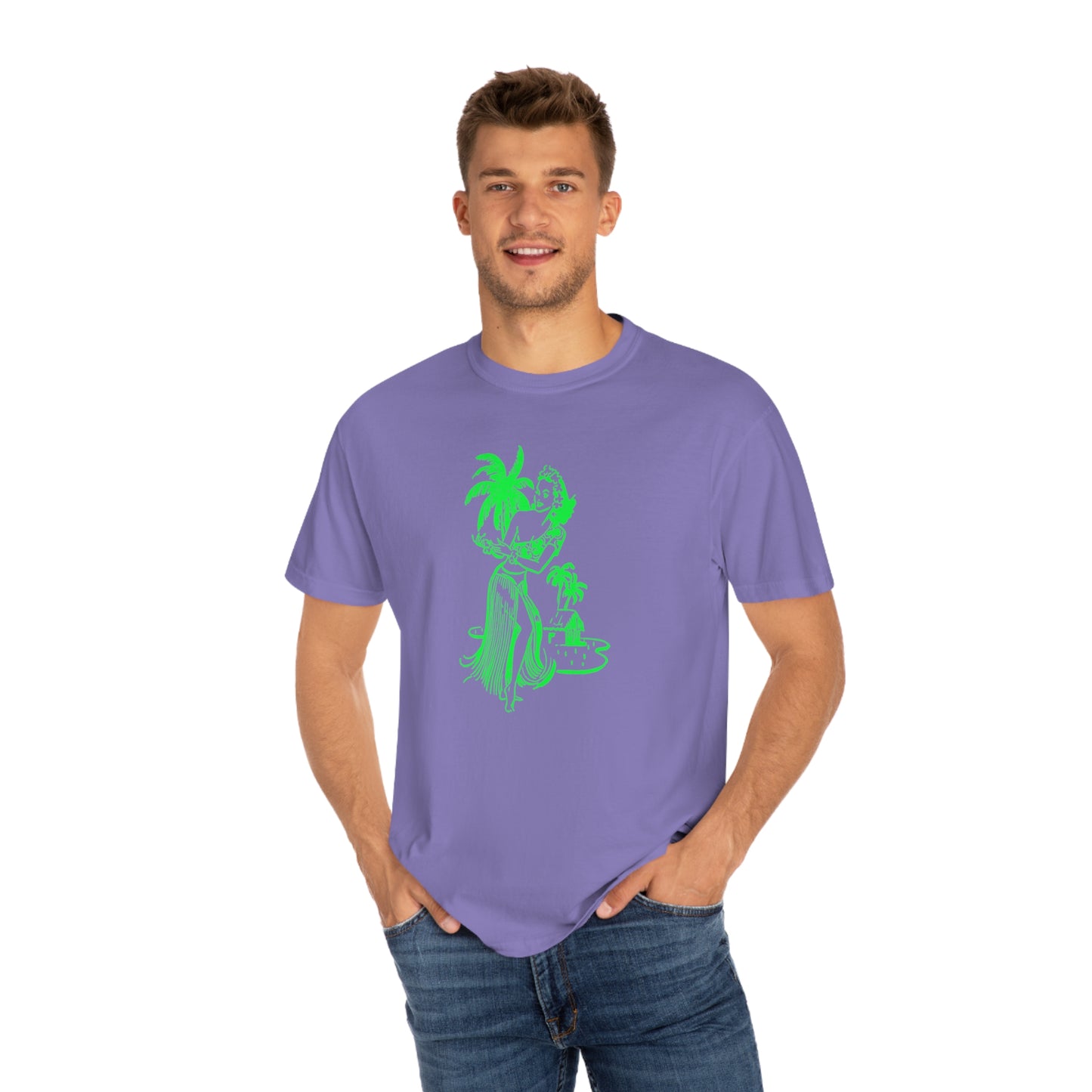 Green Hula Girl Comfort Colors T-Shirt