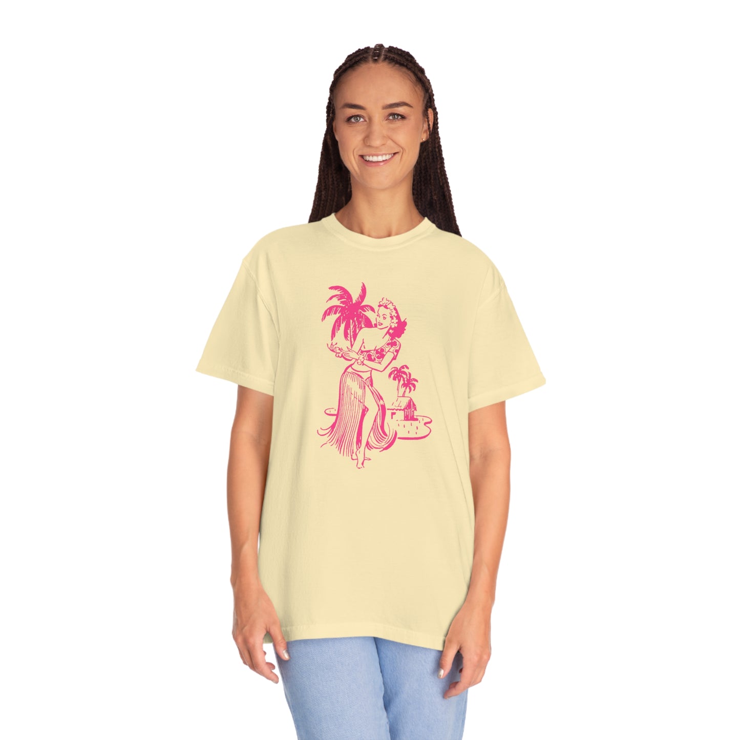 Pink Hula Girl Comfort Colors T-Shirt