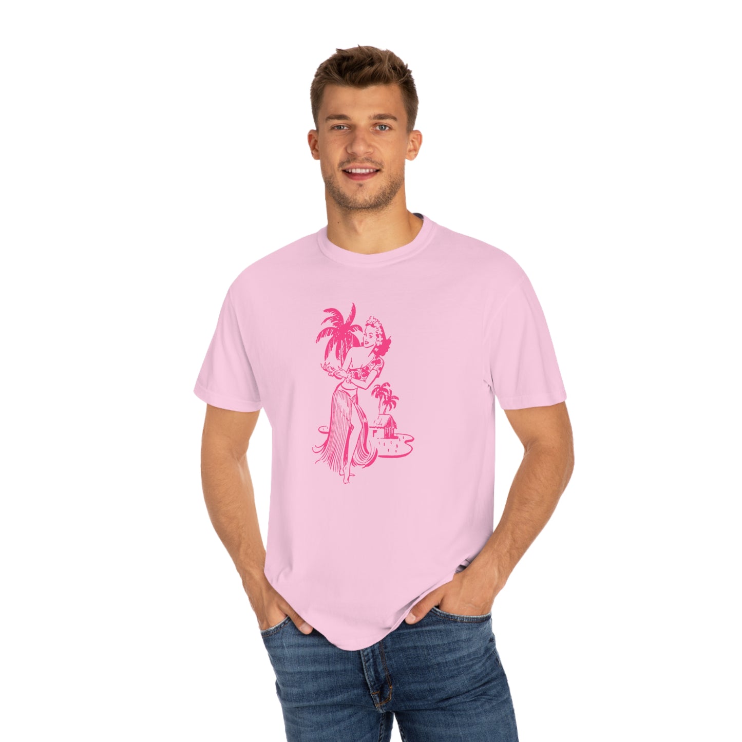 Pink Hula Girl Comfort Colors T-Shirt