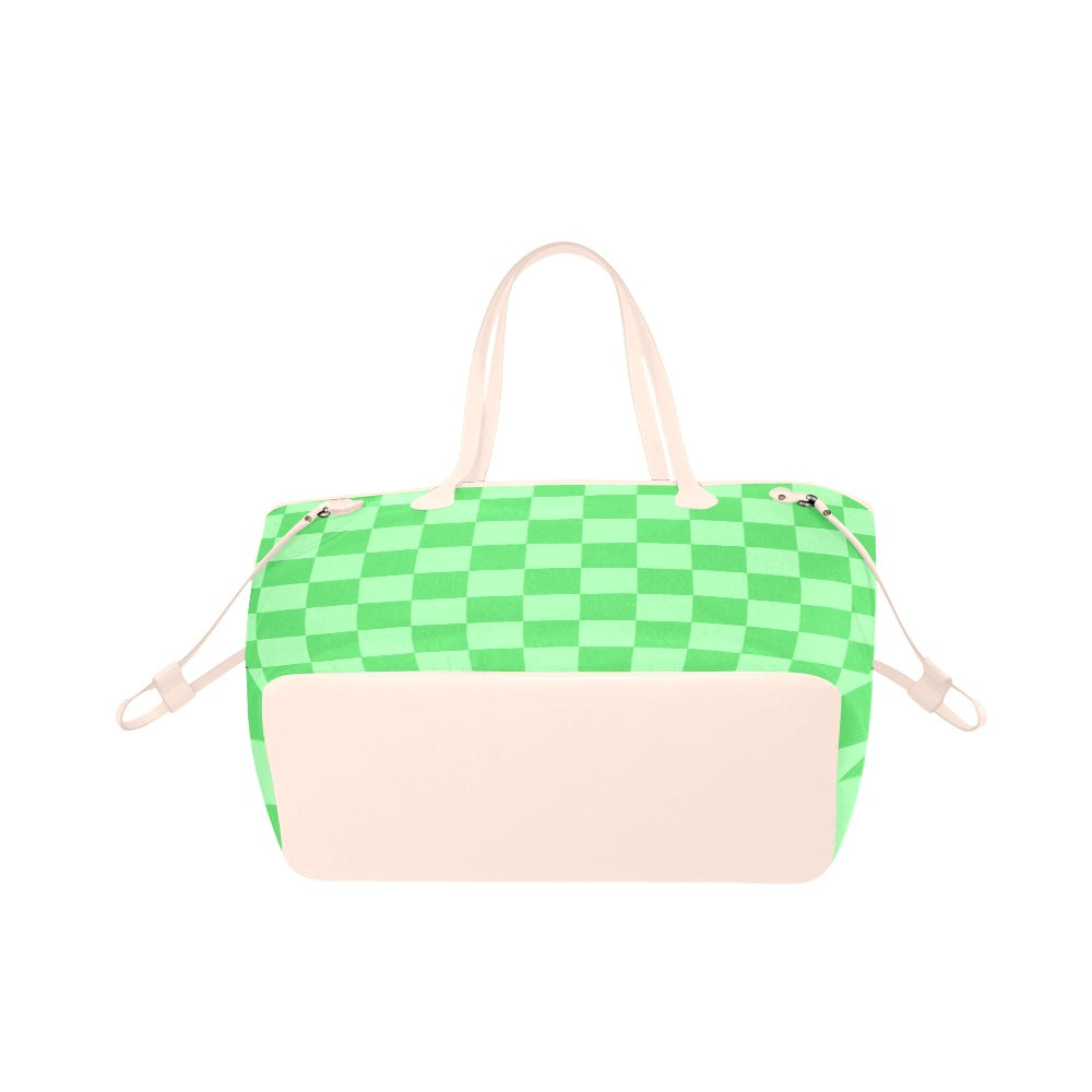 Lime Check Tote Bag