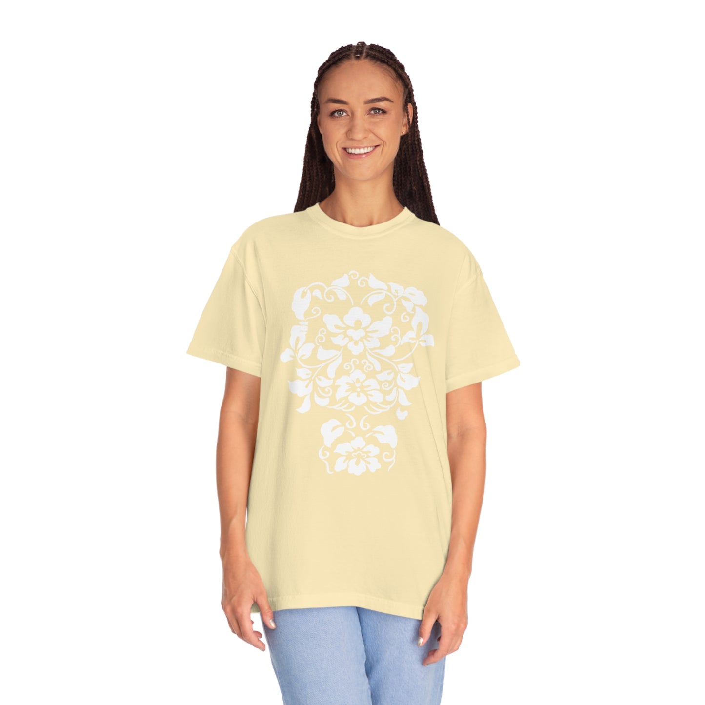 White Hibiscus Comfort Colors T-Shirt