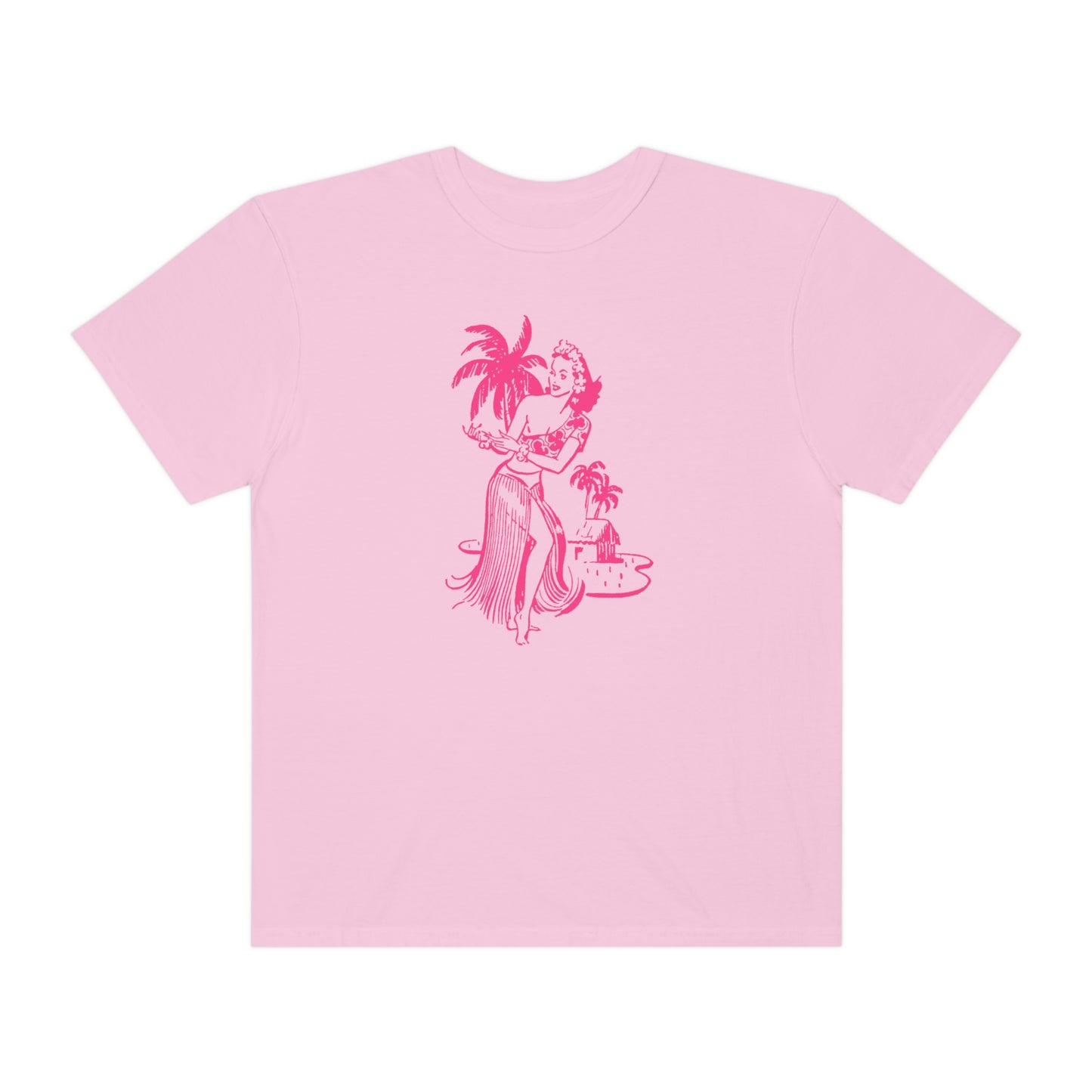 Pink Hula Girl Comfort Colors T-Shirt