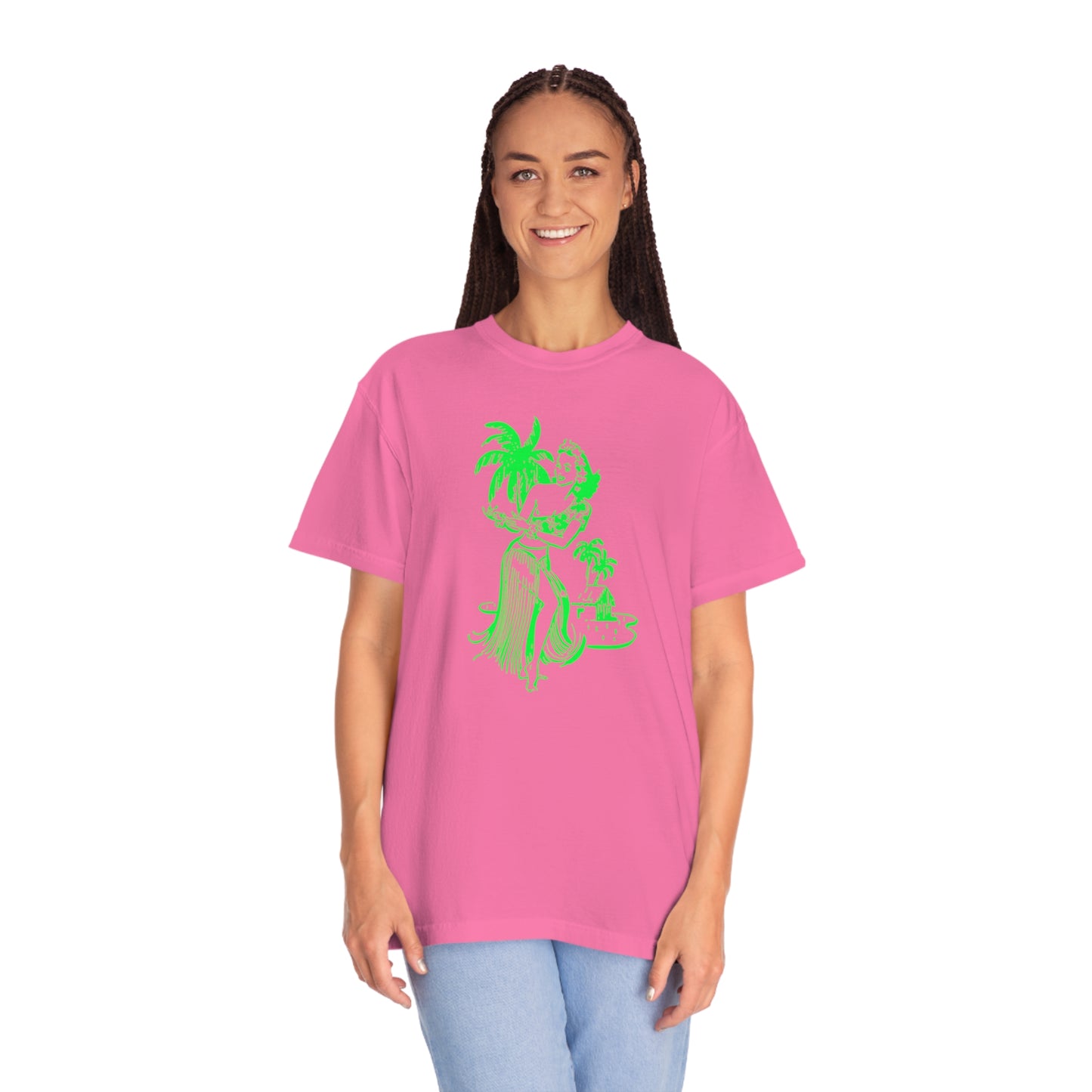 Green Hula Girl Comfort Colors T-Shirt