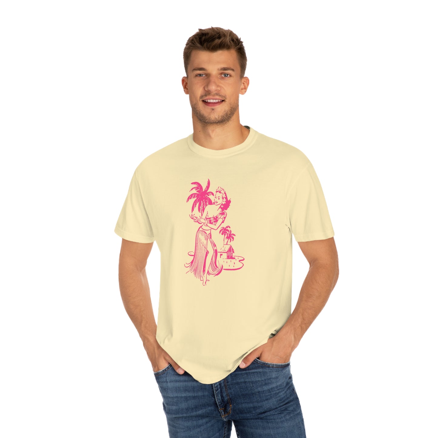 Pink Hula Girl Comfort Colors T-Shirt
