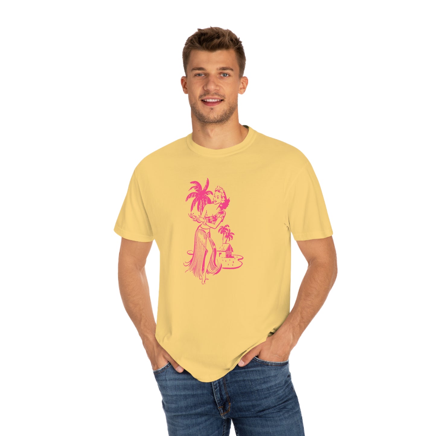 Pink Hula Girl Comfort Colors T-Shirt