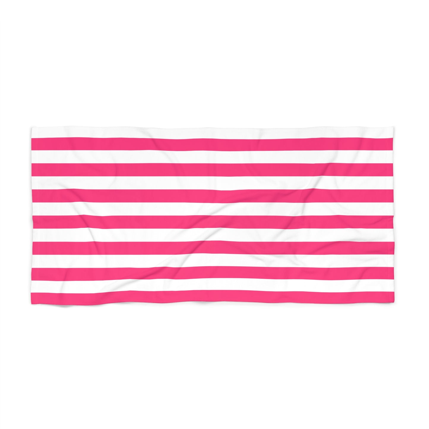 Hot Pink and White Striped Beach Towel