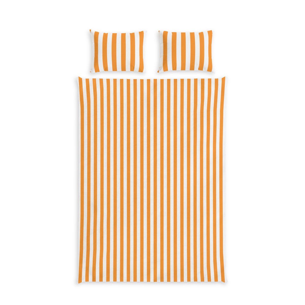 Orange Stripes Cotton Bed Set