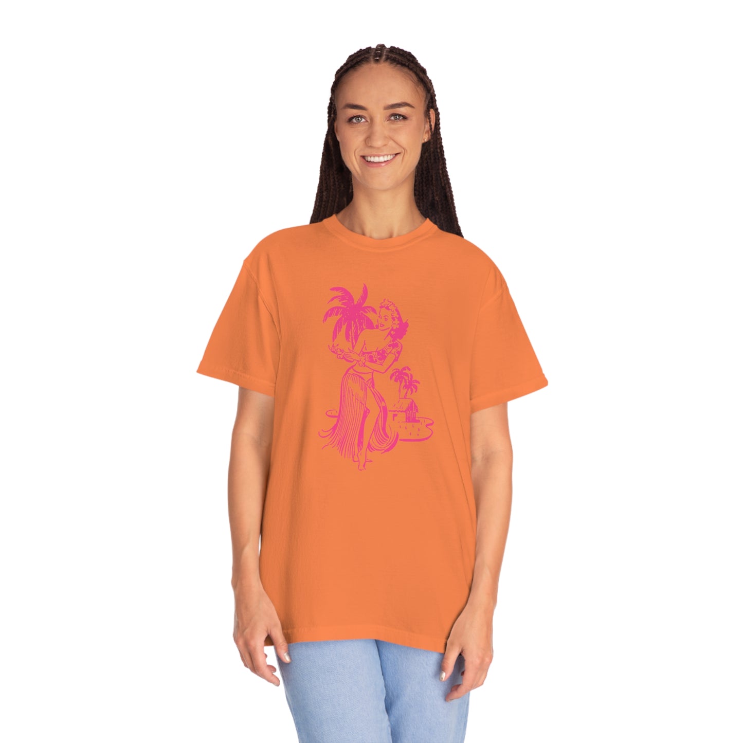 Pink Hula Girl Comfort Colors T-Shirt