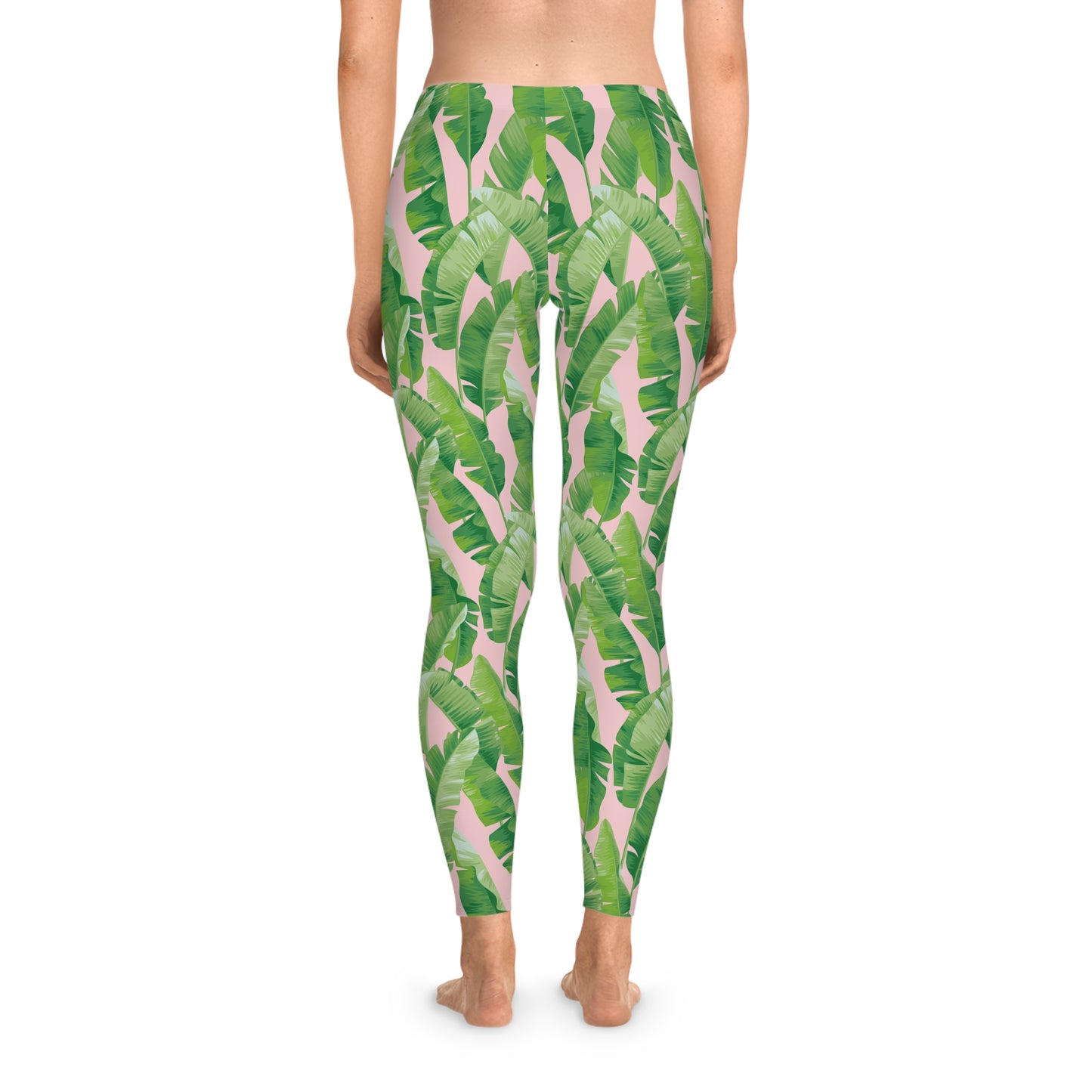 Banana Leaf on Light Pink Leggings