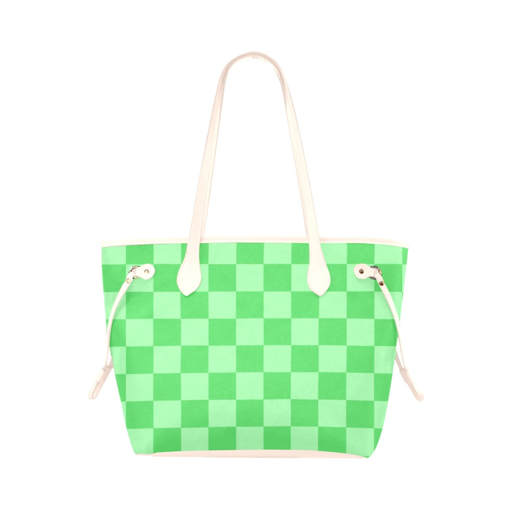 Lime Check Tote Bag