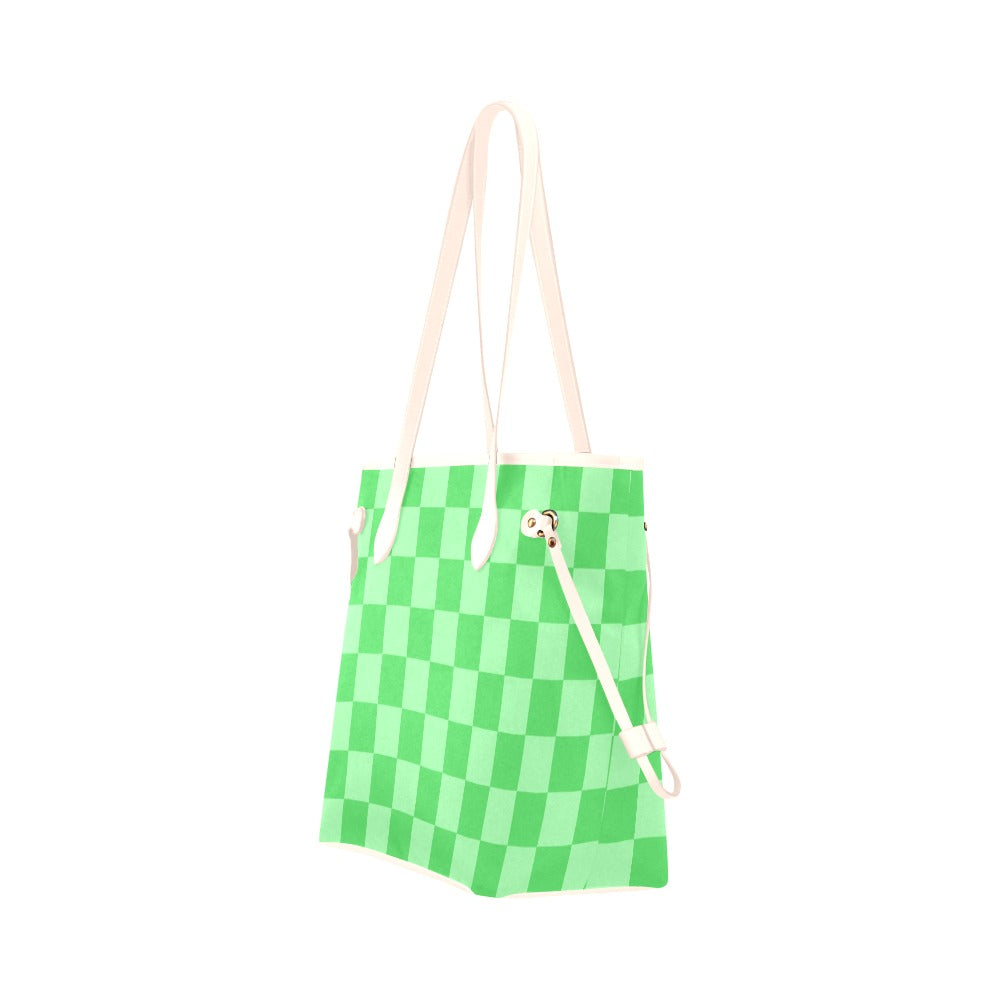 Lime Check Tote Bag