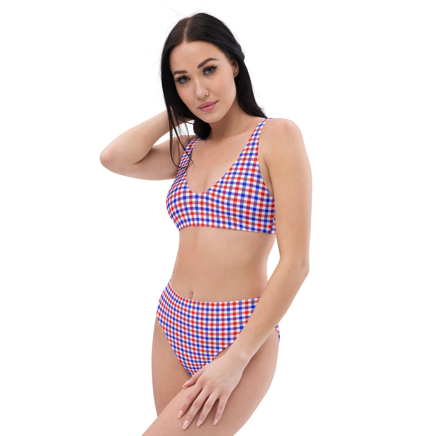 Red White Blue Houndstooth Bikini