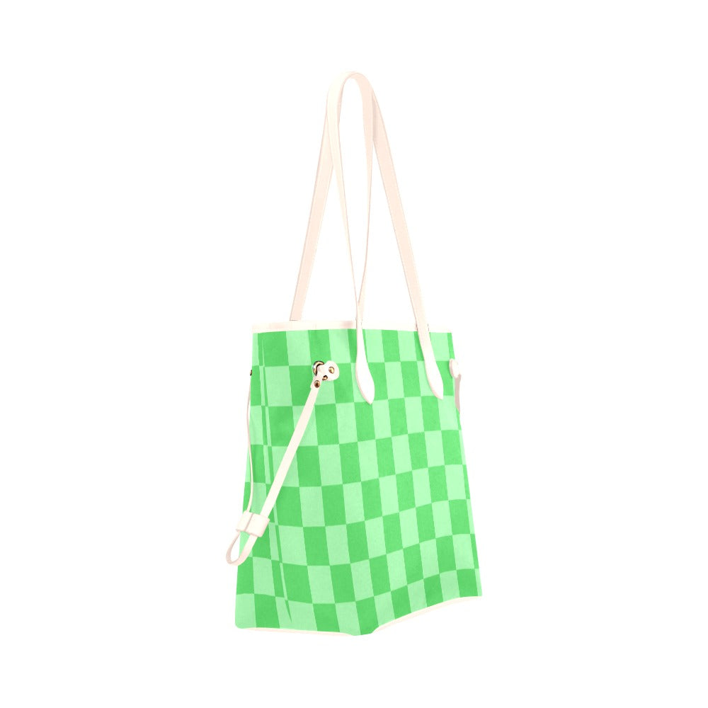 Lime Check Tote Bag