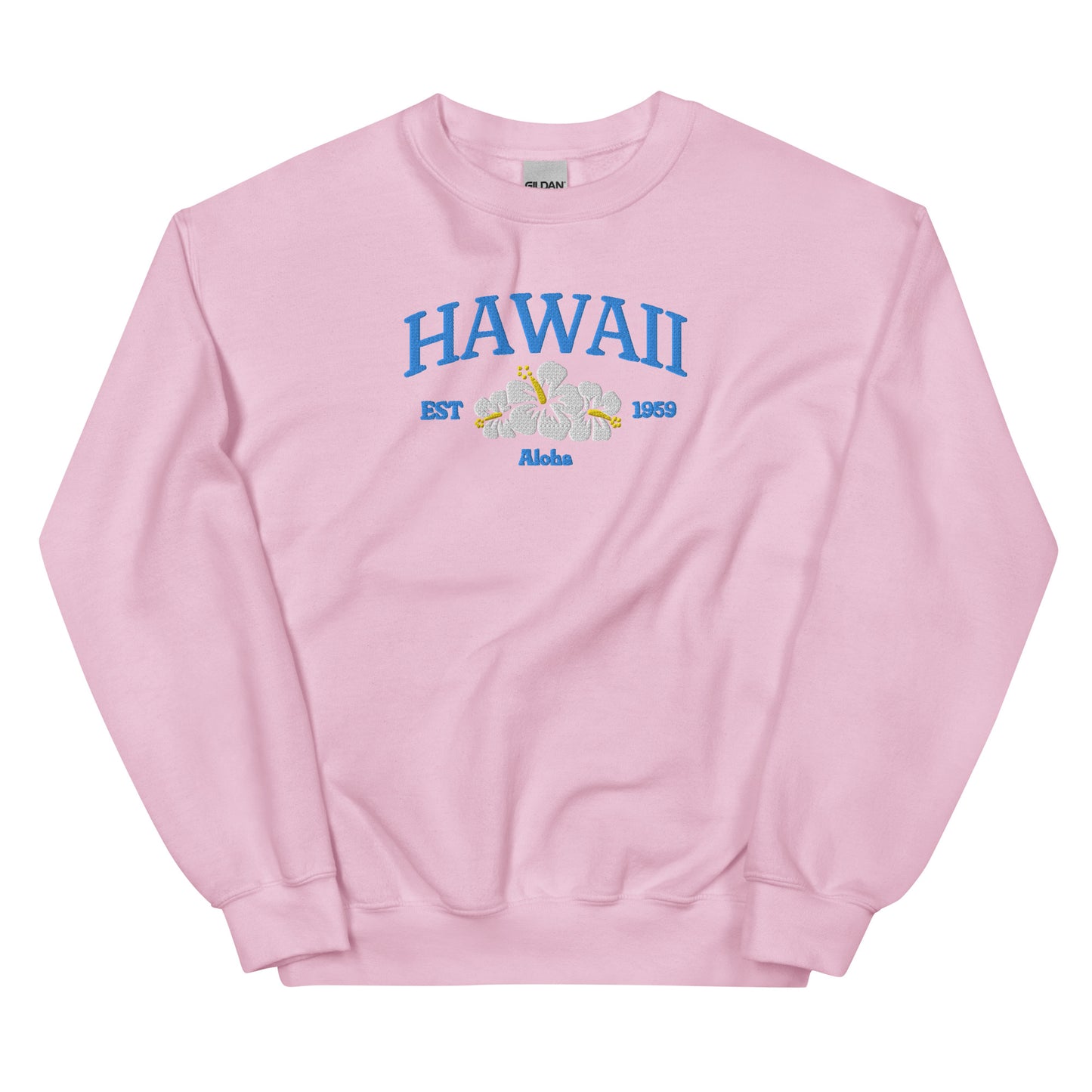 Hawaii Embroidered Sweatshirt in Blue/White