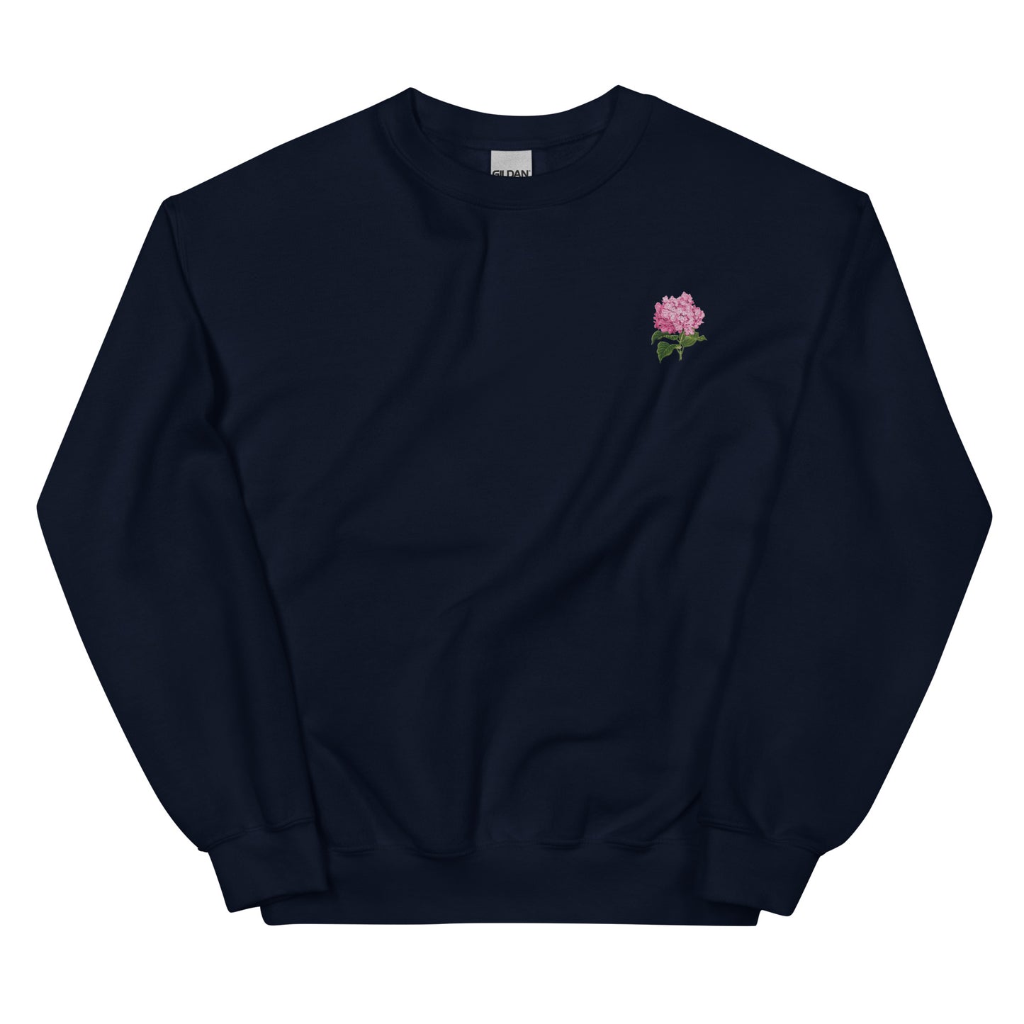Pink Hydrangeas Embroidered Sweatshirt