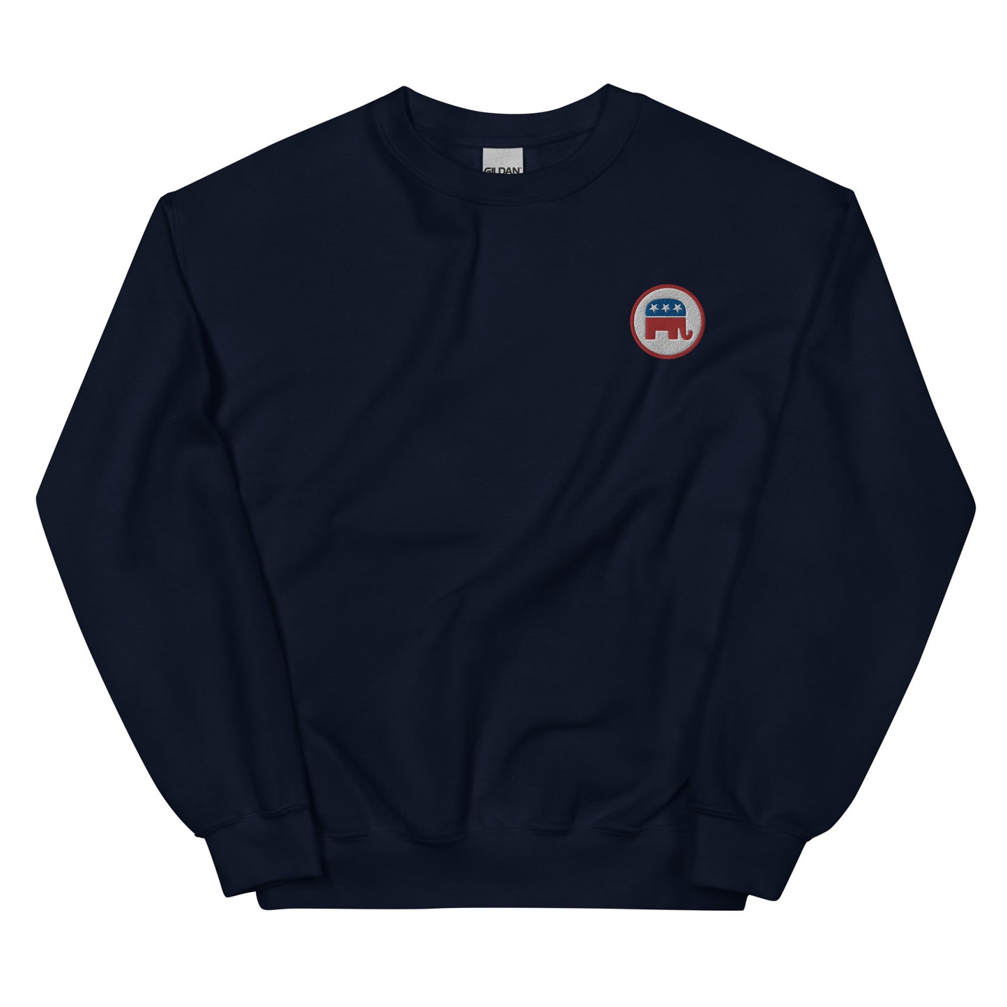 Red and Blue Republican Elephant Embroidered Sweatshirt