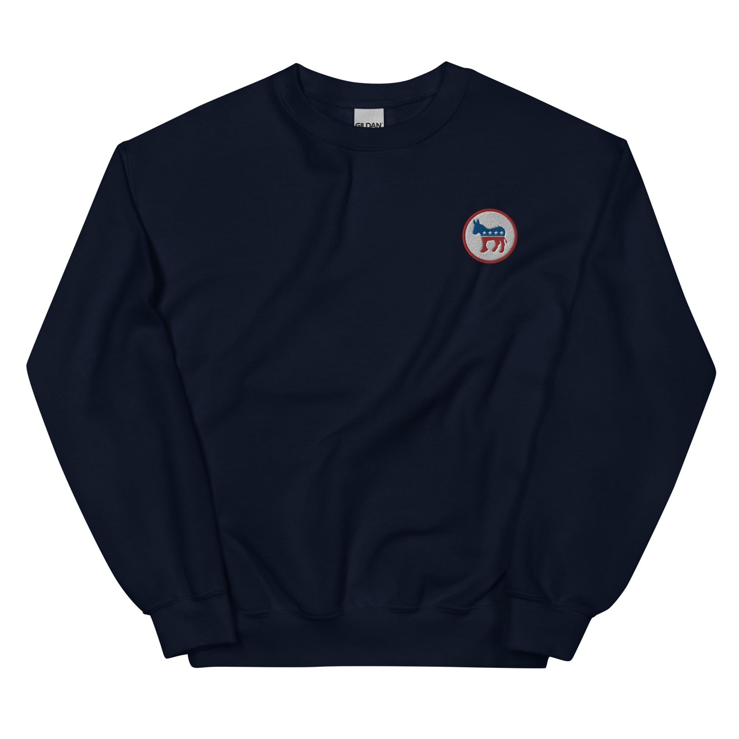 Red and Blue Democratic Donkey Embroidered Sweatshirt