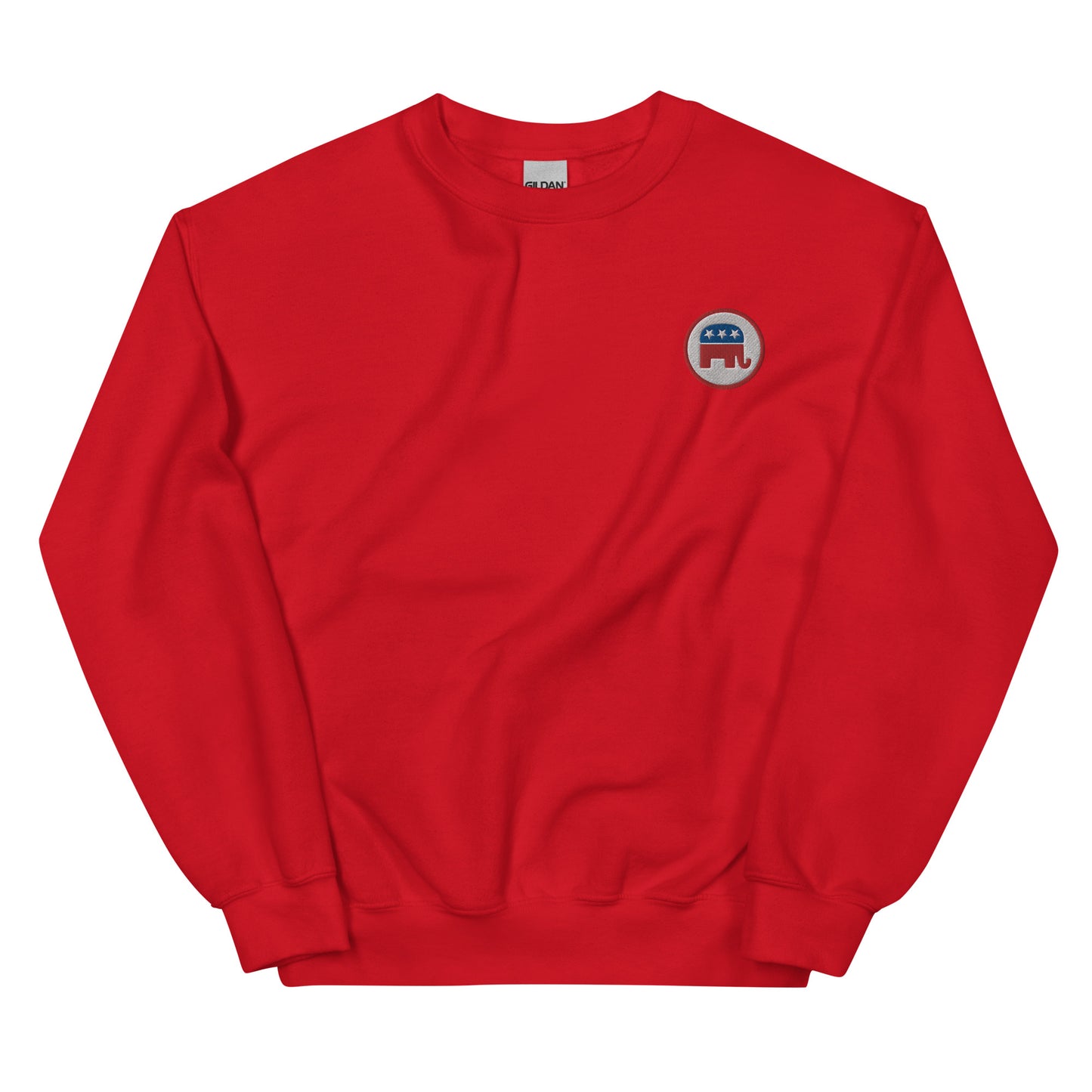 Red and Blue Republican Elephant Embroidered Sweatshirt