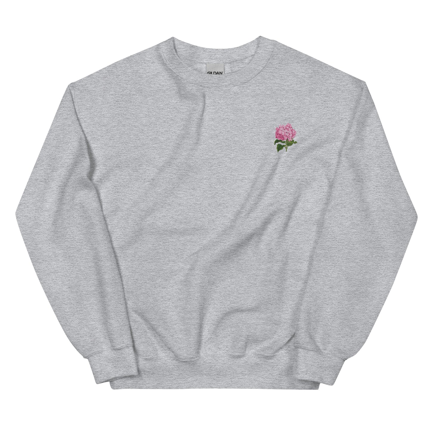 Pink Hydrangeas Embroidered Sweatshirt