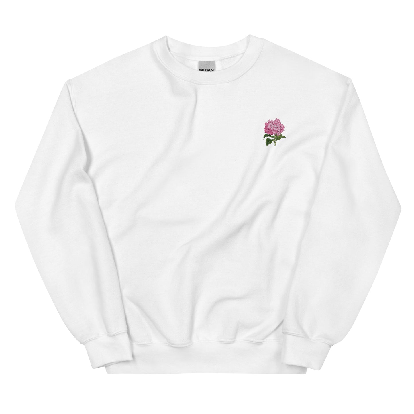 Pink Hydrangeas Embroidered Sweatshirt