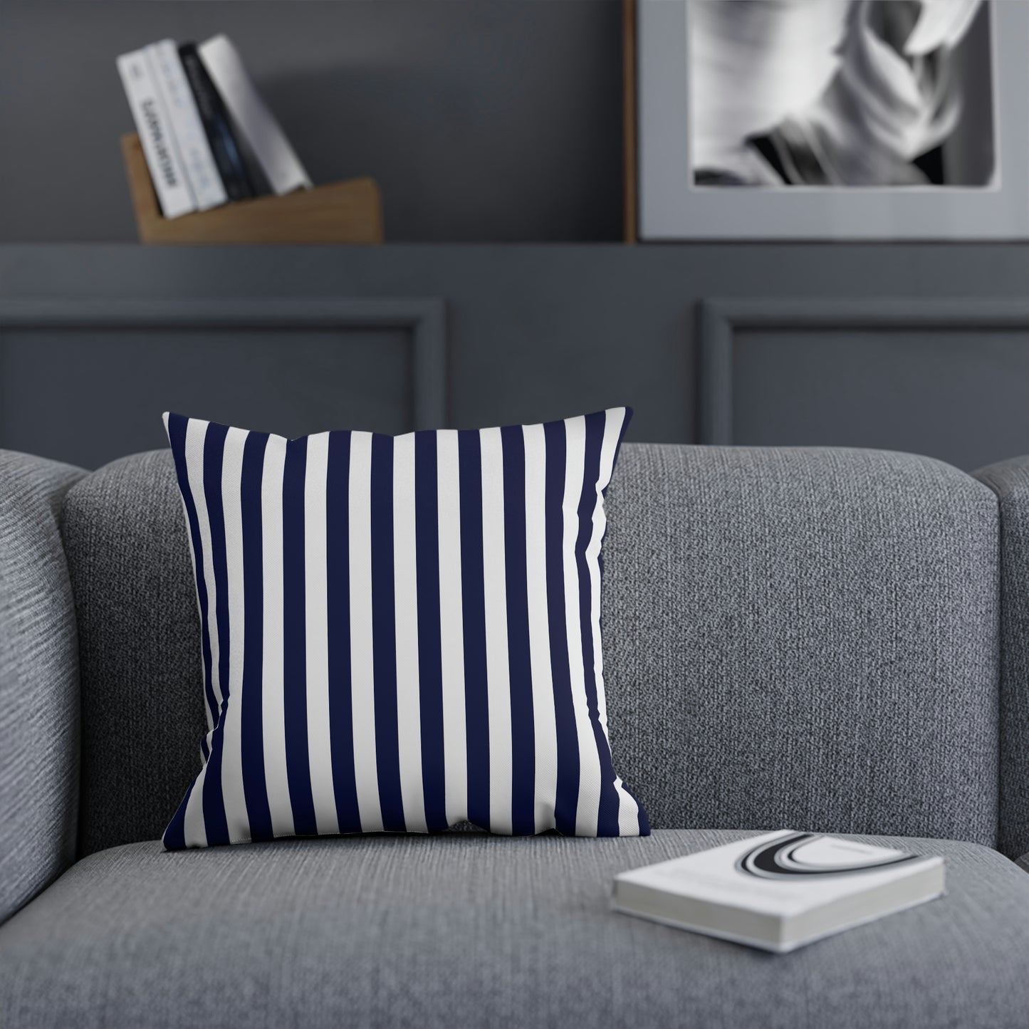 Navy Striped Pillows