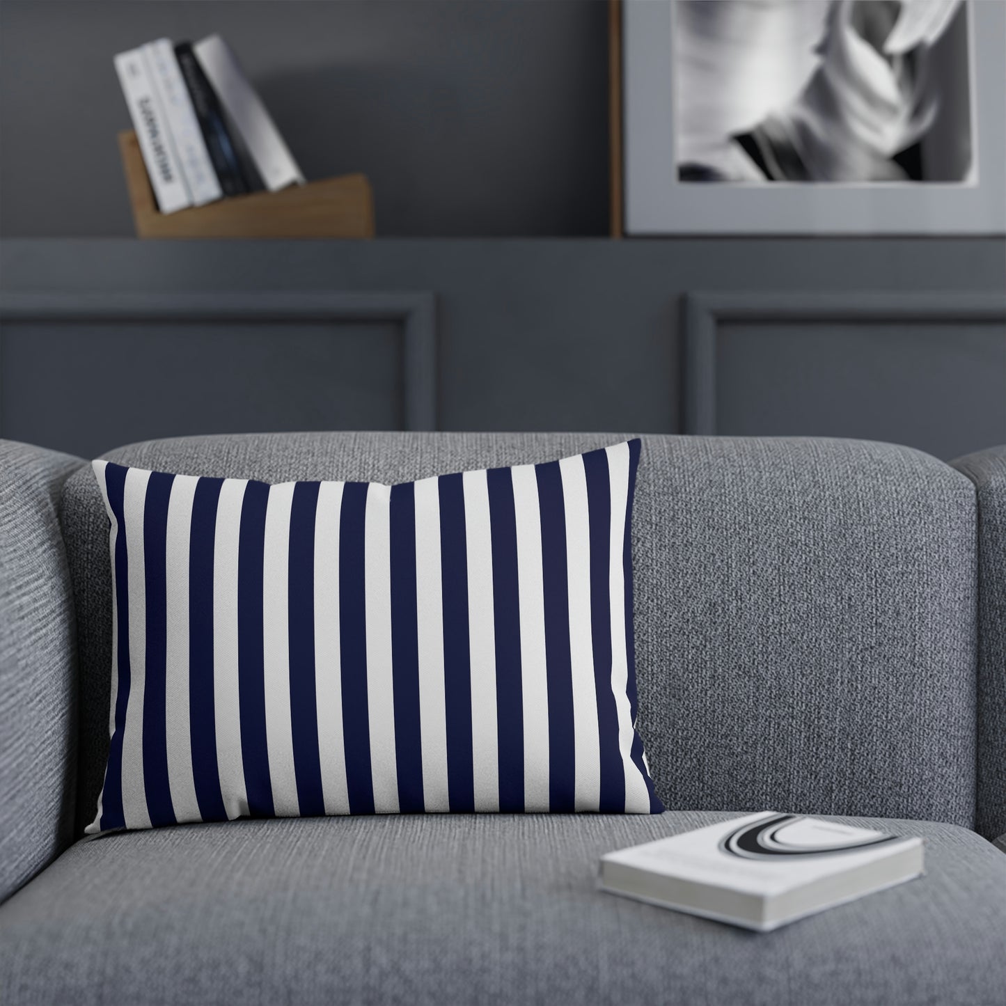 Navy Striped Pillows
