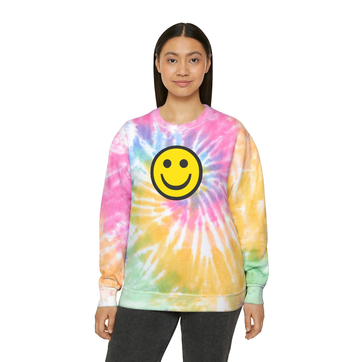 Happy Face Tie-Dye Sweatshirt