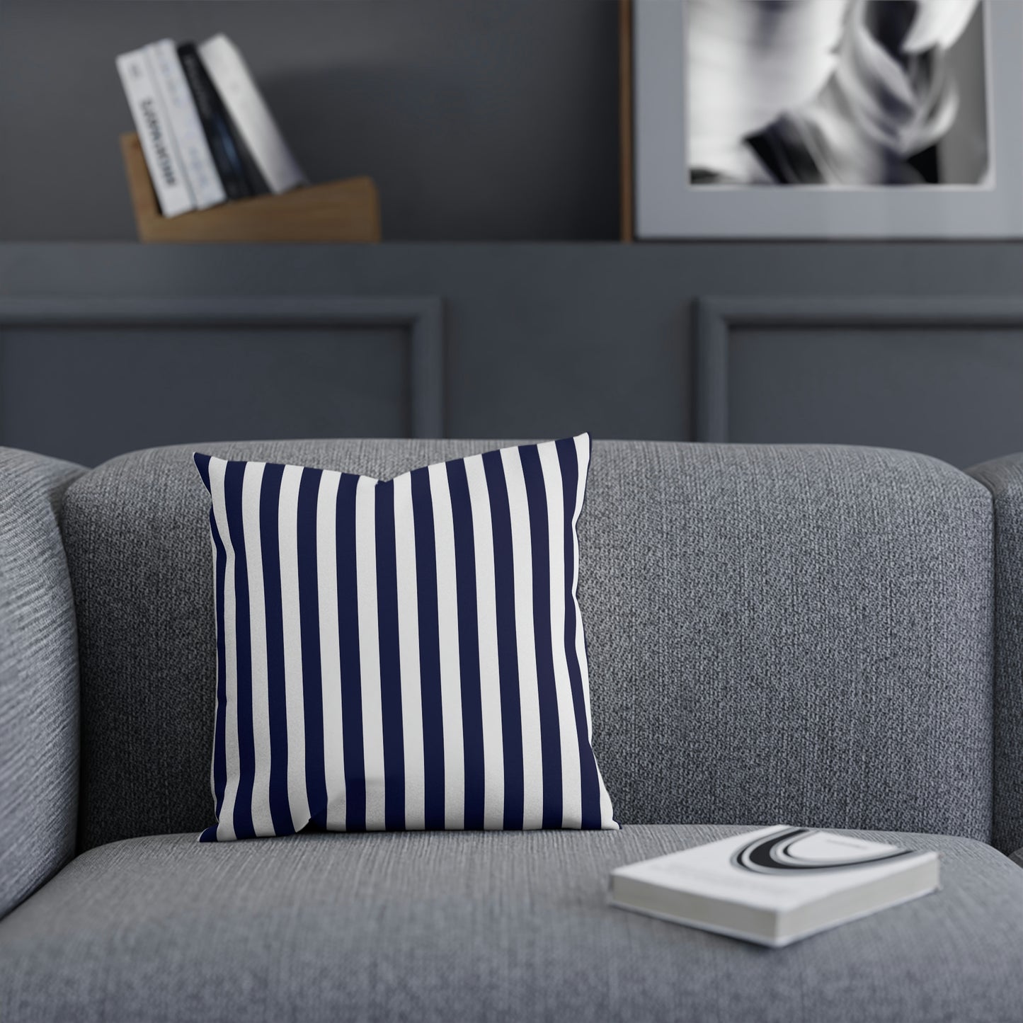 Navy Striped Pillows