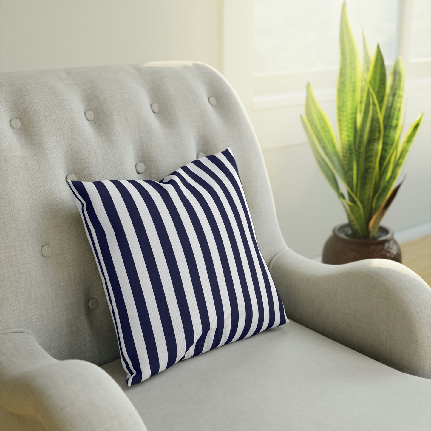 Navy Striped Pillows