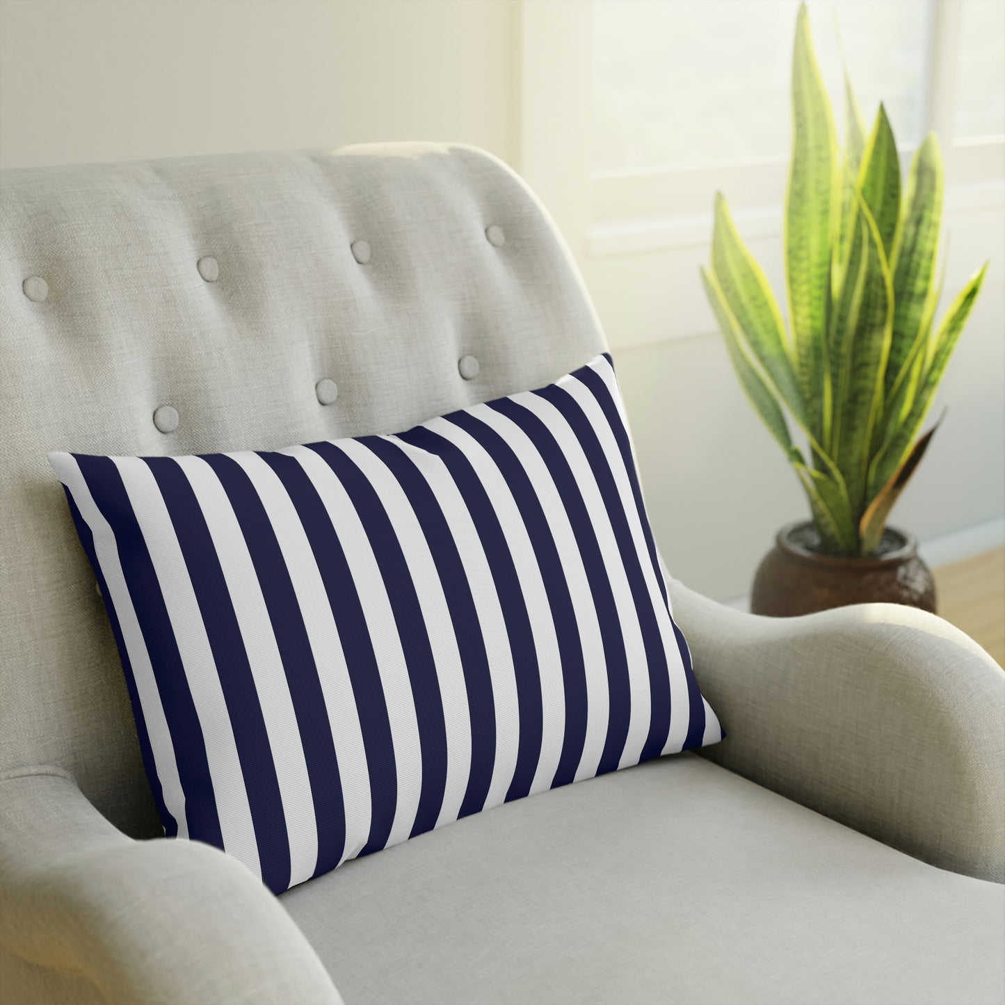 Navy Striped Pillows
