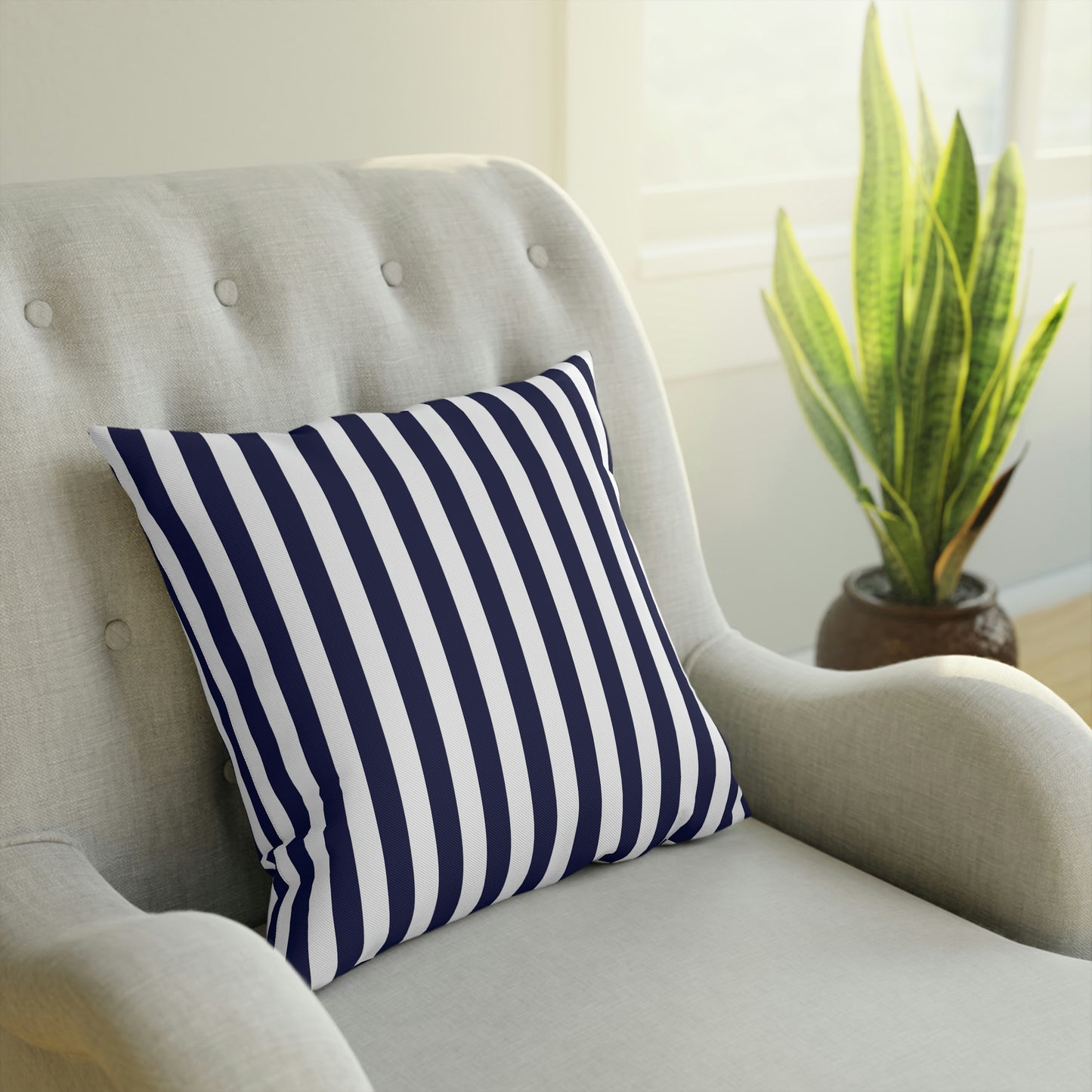 Navy Striped Pillows