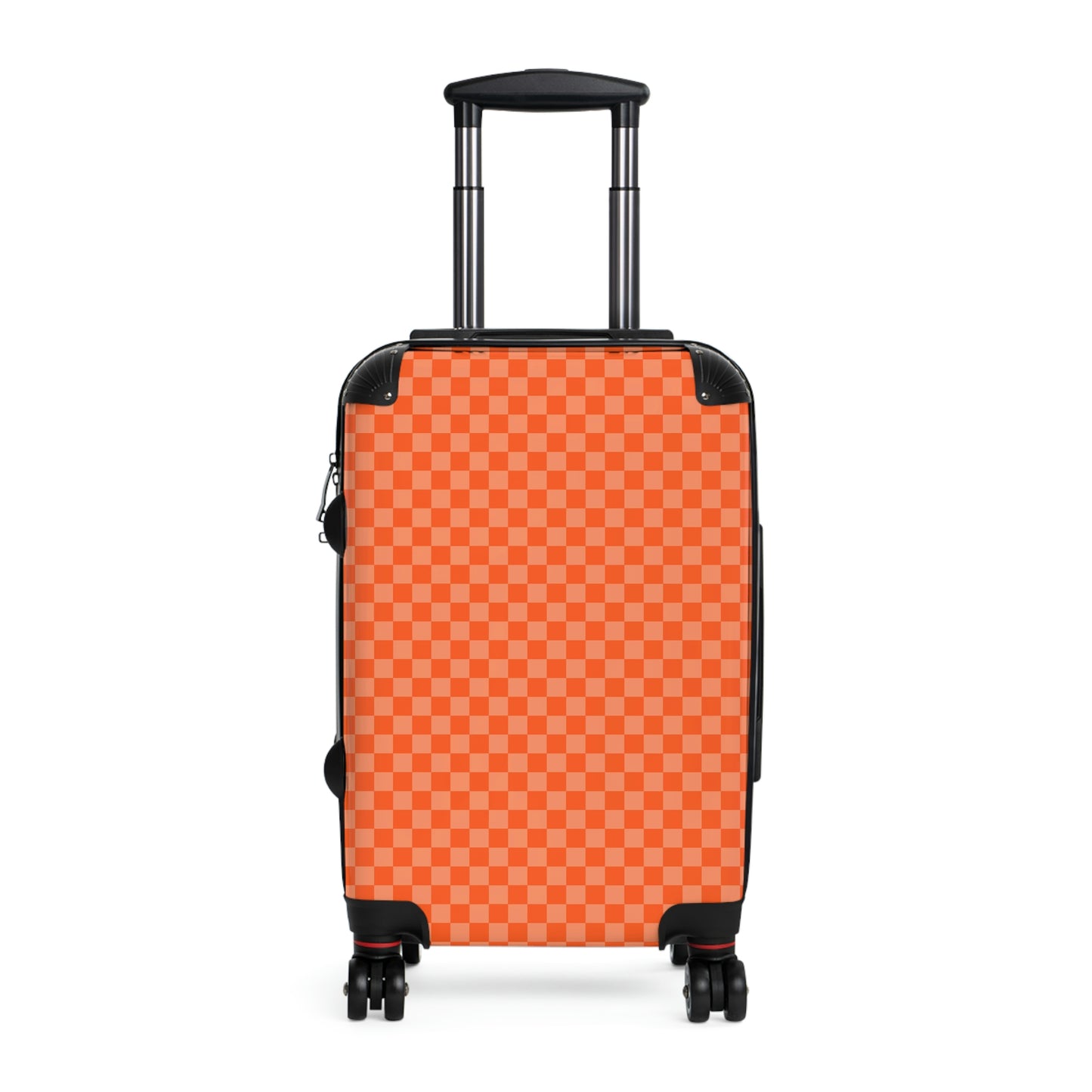 Orange Check Print Suitcase