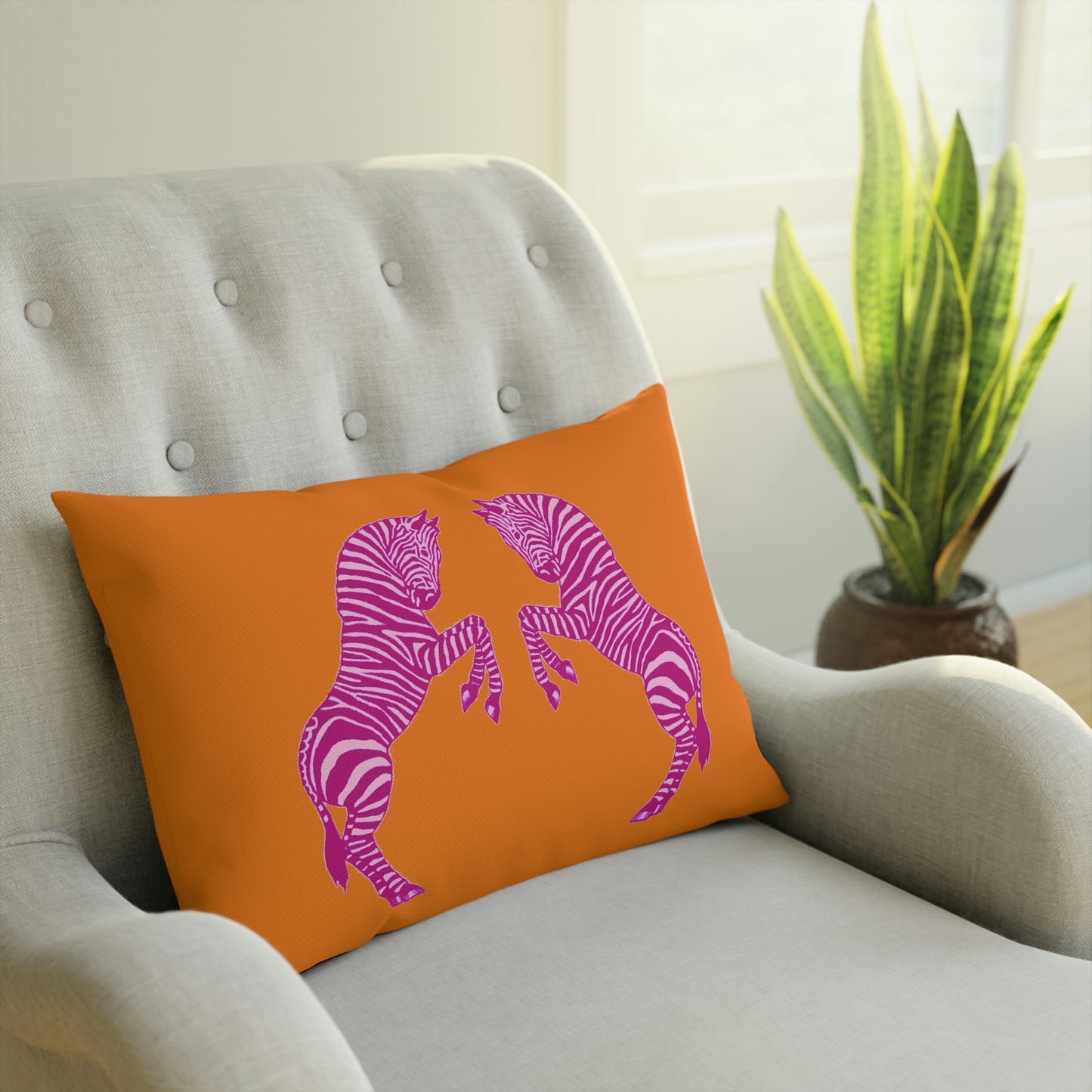 Pink Zebras Pillows in Pink/Orange