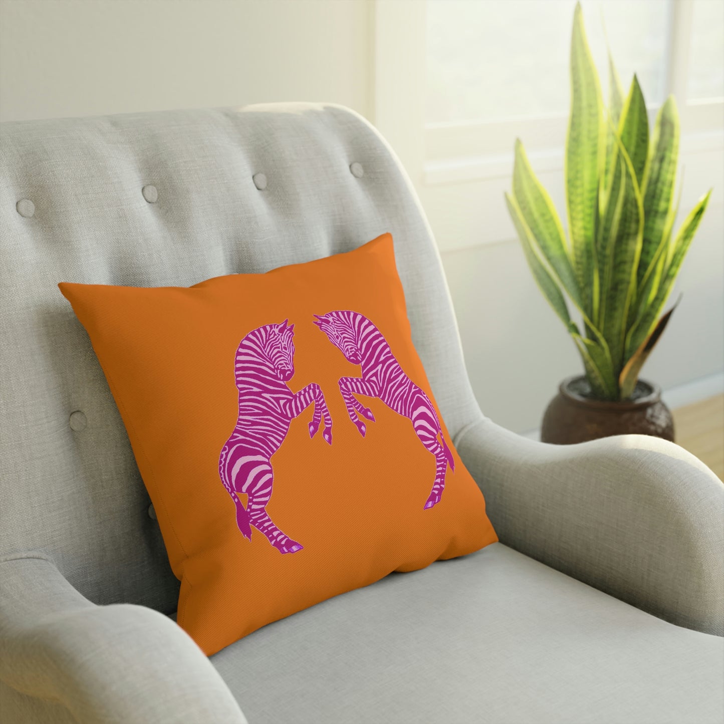 Pink Zebras Pillows in Pink/Orange