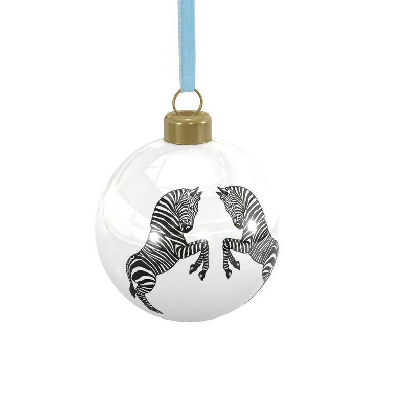 Jumping Zebras Ornament