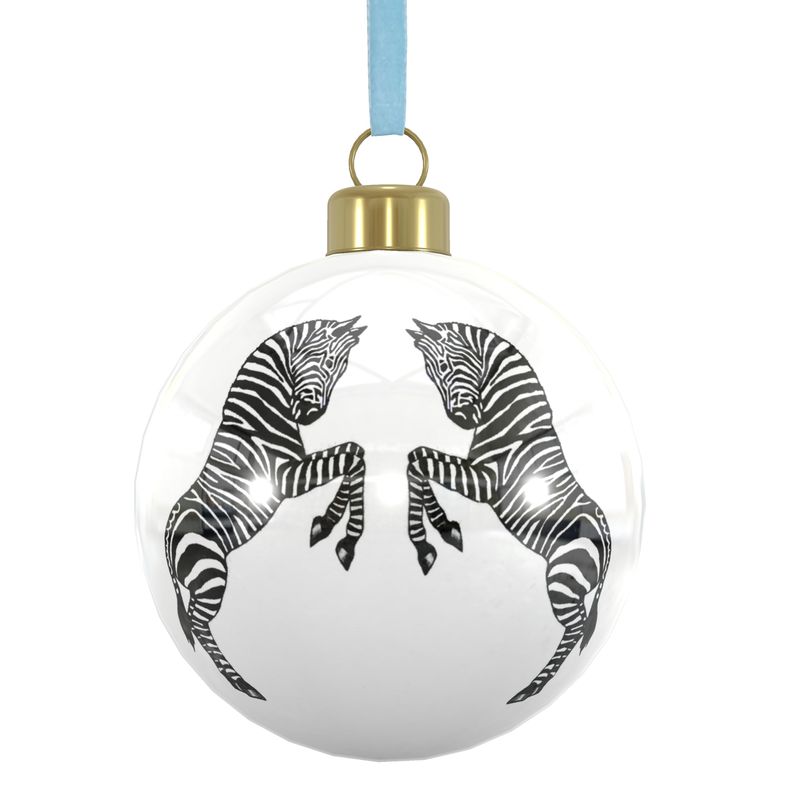 Jumping Zebras Ornament