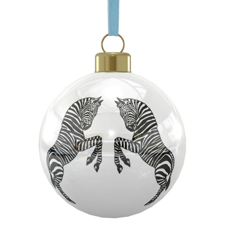 Jumping Zebras Ornament