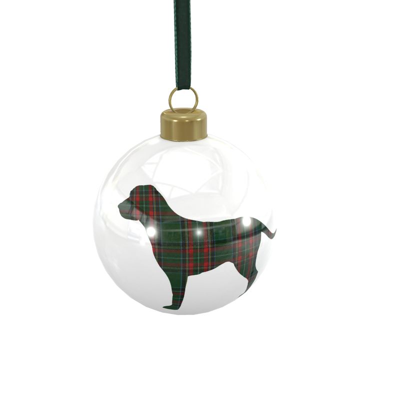 Green Plaid Dog Ornament