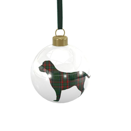 Green Plaid Dog Ornament